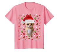 Meme Natalizio El Gato Sad Cat Munchkin Kitty Meme alla Moda Maglietta, Bambini, Rosa, 2 Anni