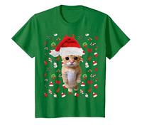 Meme Natalizio El Gato Sad Cat Munchkin Kitty Meme alla Moda Maglietta, Bambini, Verde Mela, 4 Anni
