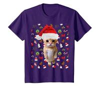 Meme Natalizio El Gato Sad Cat Munchkin Kitty Meme alla Moda Maglietta, Bambini, Viola, 2 Anni