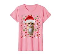 Meme Natalizio El Gato Sad Cat Munchkin Kitty Meme alla Moda Maglietta, Donna, Rosa, S
