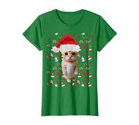 Meme Natalizio El Gato Sad Cat Munchkin Kitty Meme alla Moda Maglietta, Donna, Verde Mela, XS