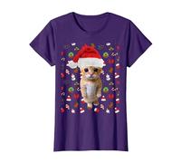 Meme Natalizio El Gato Sad Cat Munchkin Kitty Meme alla Moda Maglietta, Donna, Viola, L