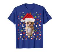 Meme Natalizio El Gato Sad Cat Munchkin Kitty Meme alla Moda Maglietta, Uomo, Blu Reale, L