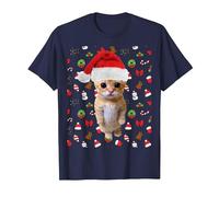 Meme Natalizio El Gato Sad Cat Munchkin Kitty Meme alla Moda Maglietta, Uomo, Navy, 4XL