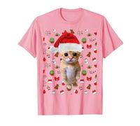 Meme Natalizio El Gato Sad Cat Munchkin Kitty Meme alla Moda Maglietta, Uomo, Rosa, M