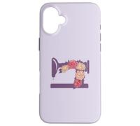 Meme per cucire macchina da cucire con fiori floreali sul retro Custodia per iPhone 16 Plus