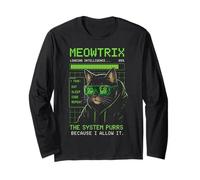 Meme per Programmatore retrò Meowtrix Cat AI Humor Coding Maglia a Manica