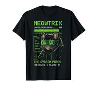 Meme per Programmatore retrò Meowtrix Cat AI Humor Coding Maglietta