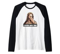 Meme scettico ateo Gesù Facepalm Non L'Ho mai Detto Maglia con Maniche Raglan