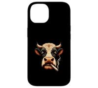 Meme Smoking Mucca ti fissa con vibrazioni ribelli Custodia per iPhone 14