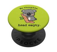 Meme Smooth Brain Gang No Thoughts Head Empty Koala Green PopSockets PopGrip Adesivo