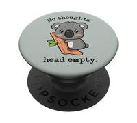 Meme Smooth Brain Gang No Thoughts Head Empty Koala Green PopSockets PopGrip Adesivo