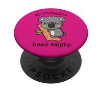 Meme Smooth Brain Gang No Thoughts Head Empty Koala Pink PopSockets PopGrip Adesivo