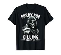 Meme Style Thumbs Up Grim Reaper Sorry for Killing Your Vibe Maglietta
