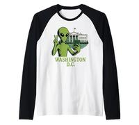 Meme sugli UFO del Segno della Pace Alieno a Washington DC Travel Maglia con Maniche Raglan