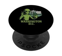 Meme sugli UFO del segno della pace alieno a Washington DC Travel PopSockets PopGrip Adesivo
