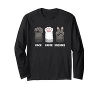 Meme sulle Forbici di Carta Raccoon Paws Rock Maglia a Manica