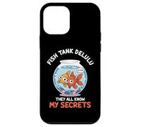 Meme Tee Fish Tank Delulu Tutti conoscono i miei segreti Custodia per iPhone 12 mini