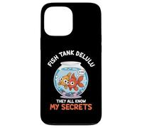 Meme Tee Fish Tank Delulu Tutti conoscono i miei segreti Custodia per iPhone 13 Pro Max