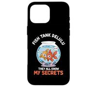 Meme Tee Fish Tank Delulu Tutti conoscono i miei segreti Custodia per iPhone 16 Pro Max