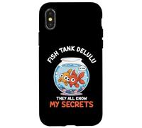 Meme Tee Fish Tank Delulu Tutti conoscono i miei segreti Custodia per iPhone X/XS