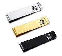 MeMeDIY 3 Pack di fermasoldi Personalizzati per Uomo Marito papà Incisione Nome/Data/Monogramma Iniziale Clip in Acciaio Inossidabile Portafoglio Sottile Porta Carte di Credito a Doppia Faccia