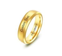 MeMeDIY Anelli in Acciaio Inossidabile Personalizzati Anello Nuziale con Nome Data e Testo Inciso Anelli di Coppia/Anelli Girevoli da Uomo/Anello di promessa/Anelli di Fidanzamento -Style D2-8#