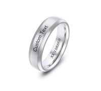 MeMeDIY Anelli in Acciaio Inossidabile Personalizzati Anello Nuziale con Nome Data e Testo Inciso Anelli di Coppia/Anelli Girevoli da Uomo/Anello di promessa/Anelli di Fidanzamento -Style D1-11#