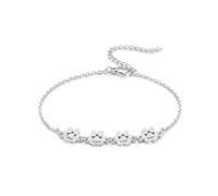MeMeDIY Bracciale con Impronta di Zampa Personalizzato per Donna Inciso da 1 a 5 Nomi Braccialetto con Zampa di Cane e Gatto Catena Regolabile Regalo Commemorativo per Gli Amanti Degli Animali - A4