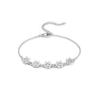 MeMeDIY Bracciale con Impronta di Zampa Personalizzato per Donna Inciso da 1 a 5 Nomi Braccialetto con Zampa di Cane e Gatto Catena Regolabile Regalo Commemorativo per Gli Amanti Degli Animali - A5