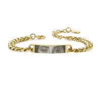 MeMeDIY Bracciale Uomo con Foto Occhi Personalizzata Braccialetto Acciaio Inossidabile Regolabile con Incisione Foto/Nome/Testo Regalo Personalizzati per Marito Fidanzato Coppia Anniversario - Oro