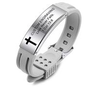 MeMeDIY Citazione Ispiratrice Braccialetti Trasversali Fede Accessori Bibbia Cristiana Versetto Silicone ID Braccialetto Regali Religiosi per Uomo Donna Ragazzi Ragazze Gomma (Giovanni 3:16)