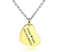 MeMeDIY Collana con Ciondolo A Cuore Personalizzata Catene per Le Donne Ragazze Incisione Nome Regali per Regali da Damigella d'Onore Gioielli per Gli Amanti dell'Acciaio Inossidabile Migliore Amico