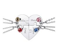 MeMeDIY Collana con Ciondolo A Forma di Puzzle Personalizzato con Nome per Coppie Uomo Donna Incisione per Fidanzato Fidanzata Amanti in Set di Gioielli per La Famiglia Amore Amicizia (4 Pezzi)