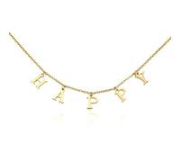 MeMeDIY Collana con Nome Personalizzato per Donna Collana con Lettere Collana con Iniziali Collana con Nome in Oro/Argento Collana Personalizzata per La Mamma Migliore Amica (A, Oro)