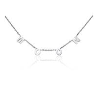 MeMeDIY Collana con Nome Personalizzato per Donna - Lettere, Iniziali in Oro/Argento - Personalizzata per La Mamma, Migliore Amica (B, Argento)