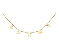 MeMeDIY Collana con Nome Personalizzato per Donna - Lettere, Iniziali in Oro/Argento - Personalizzata per La Mamma, Migliore Amica (B, Oro)