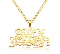 MeMeDIY Collana con Nome Personalizzato per Uomo Donna Collana con Numeri Lettere Personalizzati Ciondolo con Nome a Fila Singola/Doppia Oro/Argento Regali di Gioielli Hip Hop per Il Fidanzato
