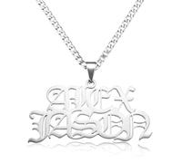 MeMeDIY Collana con Nome Personalizzato per Uomo Donna Collana con Numeri Lettere Personalizzati Ciondolo con Nome a Fila Singola/Doppia Oro/Argento Regali di Gioielli Hip Hop per Il Fidanzato