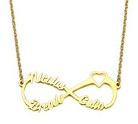 MeMeDIY Collana Infinity 3 Nomi Argento 925 Ciondolo Personalizzabile con Targhetta per Donna Mamma Ragazza Moglie Regali di Laurea per Figlia Sorella Fidanzata