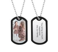 MeMeDIY Collana Piastrine Militari Personalizzate Incisione Testo Foto in Acciaio Inossidabile Collana Nome Esercito Double Dog Tag Targhetta Unisex Donna Uomo -A1
