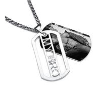 MeMeDIY Medagliette Militari per Cani Collana con Due Ciondoli, Foto/Targhetta/Catena di Collane con Ciondolo Scavato, Medagliette per Cani Personalizzate per Uomo/Padre/Fidanzato/Amanti dello Sport