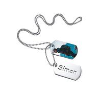 MeMeDIY Medagliette Militari per Cani Collana con Due Ciondoli, Foto/Targhetta/Catena di Collane con Ciondolo Scavato, Medagliette per Cani Personalizzate per Uomo/Padre/Fidanzato/Amanti dello Sport