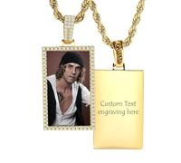 MeMeDIY Personalizzata Ciondolo Collana Commemorativa per Uomo/Donna Collana con Foto Personalizzata a Forma Rotonda/a Forma di Cuore Incisione di Immagine/Testo/Nome/Data G2-24