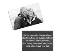 MeMeDIY Portafoglio Personalizzato Carte in Metallo Incise con Testo e Immagine Inserto per Portafoglio Regalo per Papà Marito Fidanzato (Nero 02)