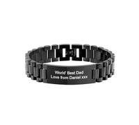 MeMeDIY Uomo Personalizzato Bracciale con Nome/Foto Inciso in Acciaio Inossidabile Braccialetto |Braccialetti Personalizzati per Papà Marito Regalo per Festa del Papà/San Valentino/Compleanno -B1