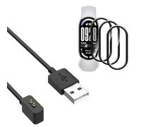 MEMELOKA Caricatore per Xiaomi Smart Band 10/Band 10 NFC + 3 Pezzi Pellicola Protettiva, 100cm USB Cavo di Ricarica per Xiaomi Smart Band 10/Band 10 NFC, Nero
