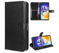 MEMELOKA Cover per Blackview Wave 8/Wave 8C/OSCAL Flat 2C/OSCAL Flat 2, Interno TPU Antiurto e Premium PU Flip Wallet Custodia con Slot per Scheda [Magnetica a Scatto][Funzione di Supporto] - Nero