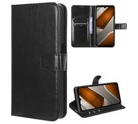 MEMELOKA Cover per DOOGEE S200 Max 5G, Interno TPU Antiurto e Premium PU Flip Wallet Custodia per DOOGEE S200 Max 5G con Slot per Scheda [Magnetica a Scatto][Funzione di Supporto] - Nero
