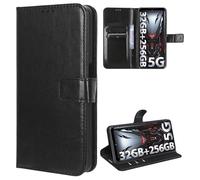 MEMELOKA Cover per DOOGEE S200/S200X/S200 Plus, Interno TPU Antiurto e Premium PU Flip Wallet Custodia con Slot per Scheda [Magnetica a Scatto][Funzione di Supporto] - Nero